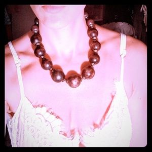 Brown Chunky Beaded Necklace